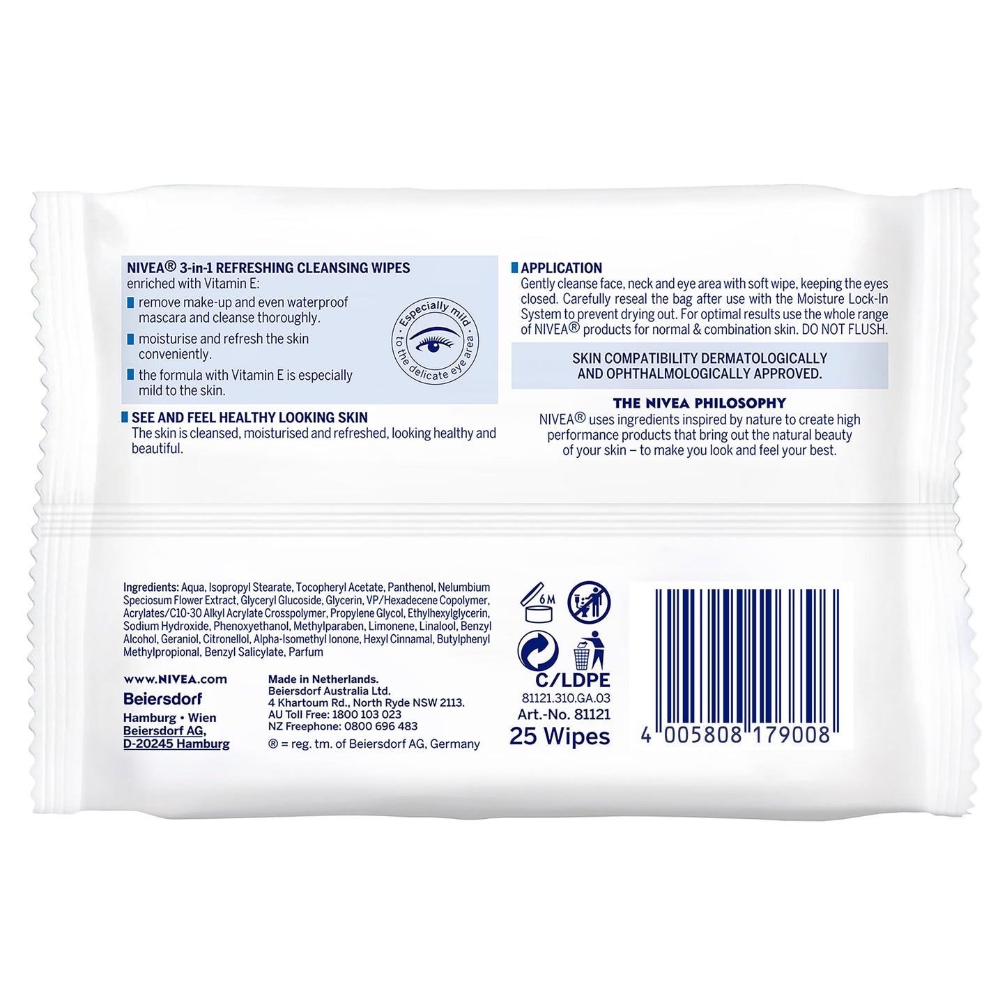 Nivea Visage Daily Essentials Refreshing Facial Cleansing Wipes 25