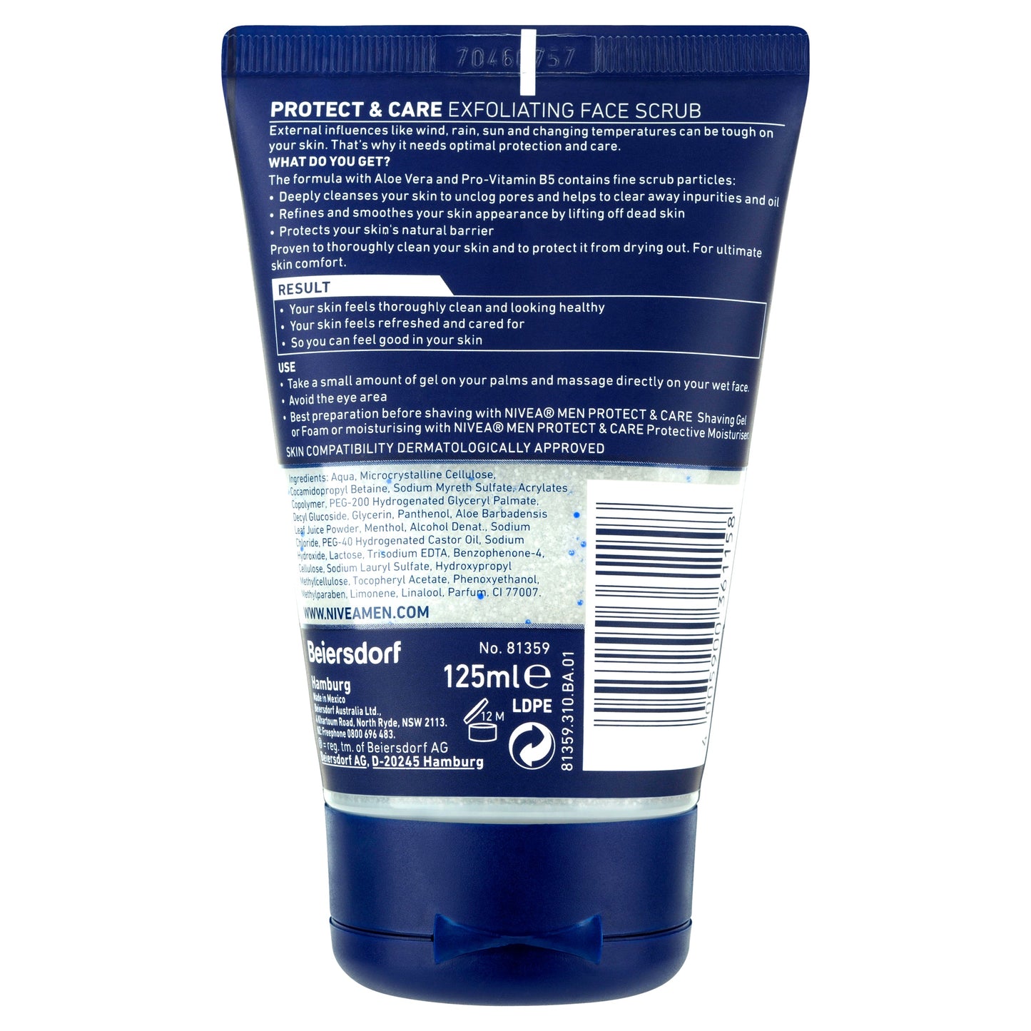 Nivea Men Protect & Care Face Scrub 125ml