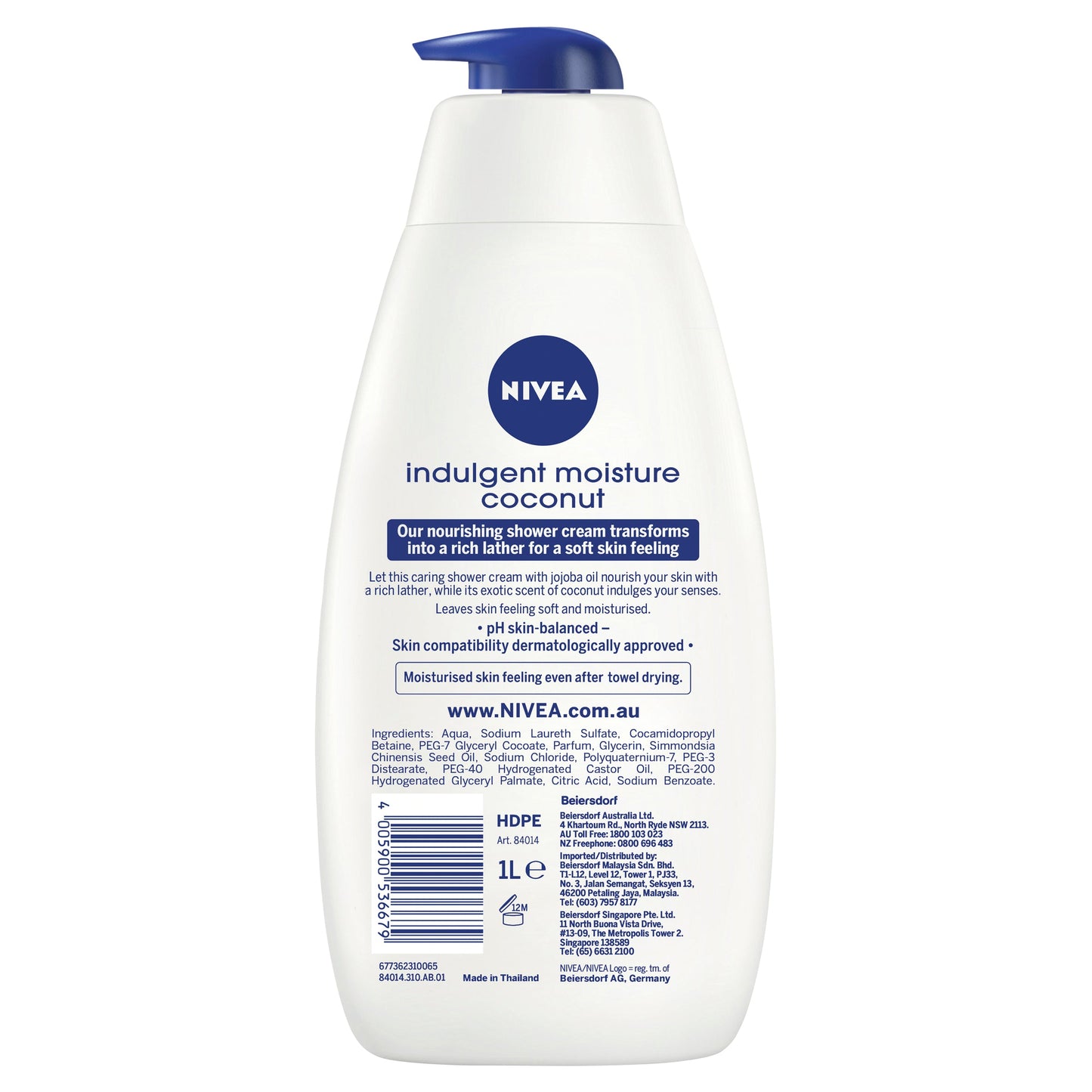 Nivea Shower Cream Indulgent Moisture Coconut Jojoba Oil- 1L
