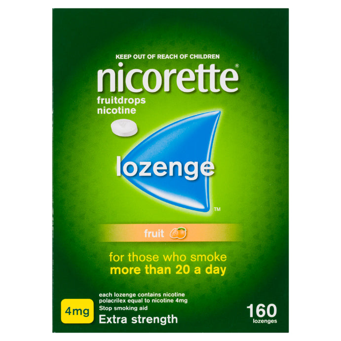 Nicorette Fruitdrops Nicotine Extra Strength 4mg Fruit 160 Lozenges