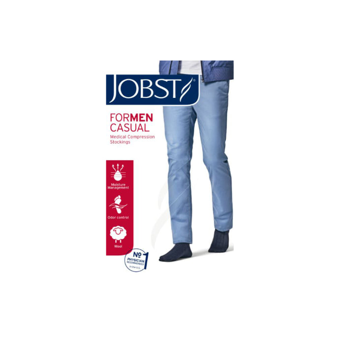 Jobst for Men Casual Cl1 15-20 Phlebology Knee High Ct Sock 15-20 Black X-large 1 Pair