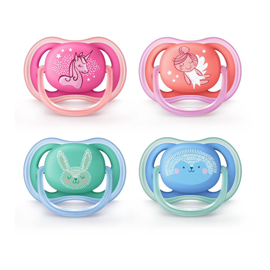 Avent Ultra Air Soother Deco Mixed 6-18 Months 2 Pack - Assorted