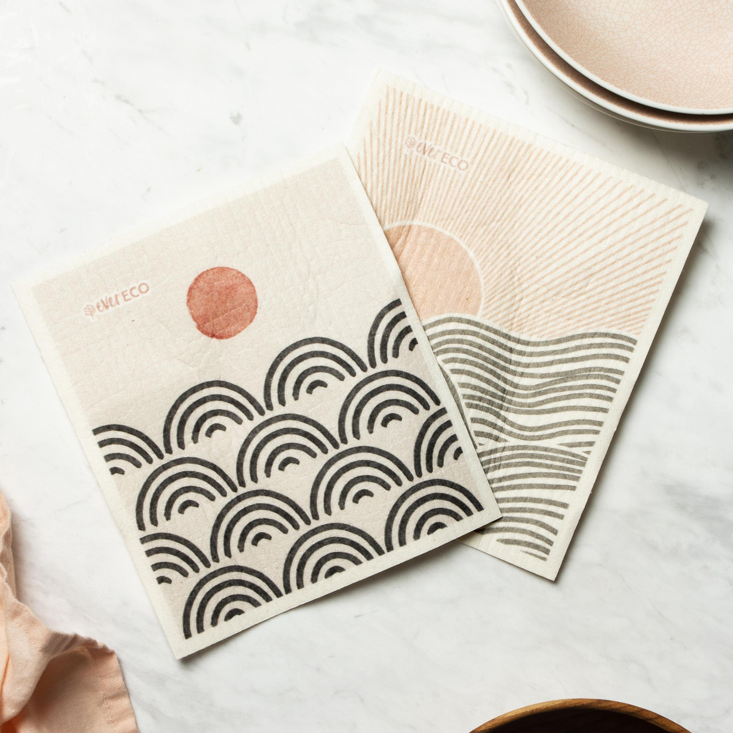 EVER ECO Eco Sponge Cloths Salty Sunrise 2pk