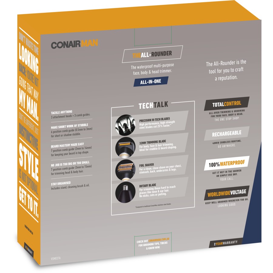 CONAIR MAN THE ALL ROUNDER FACE,BODY,HEAD TRIMMER