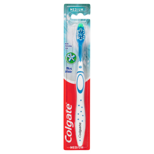 Colgate Max White Manual Toothbrush Medium Bristles With Polishing Star 1 Pack