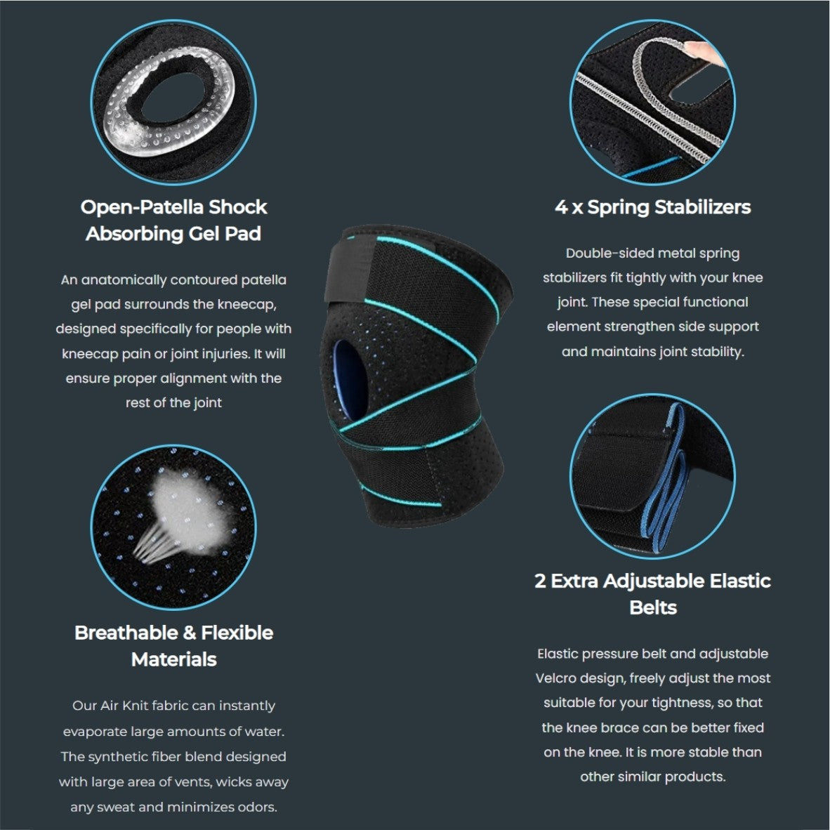 Bodyassist Gel Knee Sports Support With Stability Strap