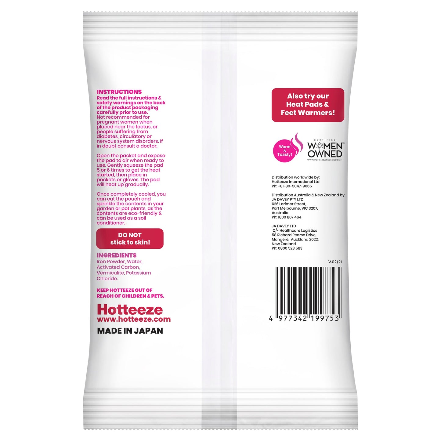 Hotteeze Hand Warmers 10 Pack