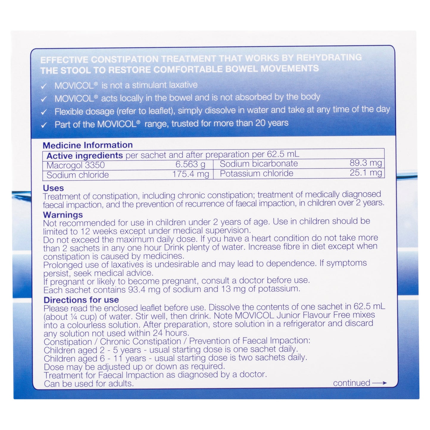 Movicol Junior Sachets 6.9g Flavour Free 30