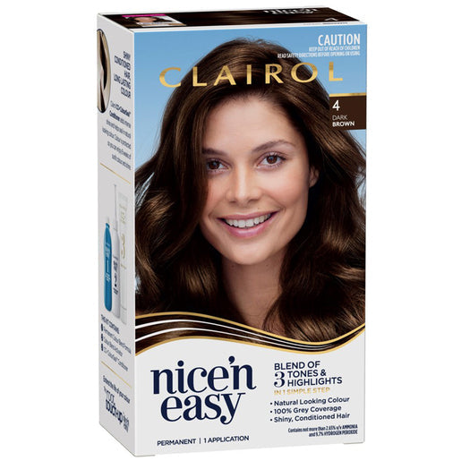 Clairol Nice N Easy 4 Natural Dark Brown Permanent Hair Colour