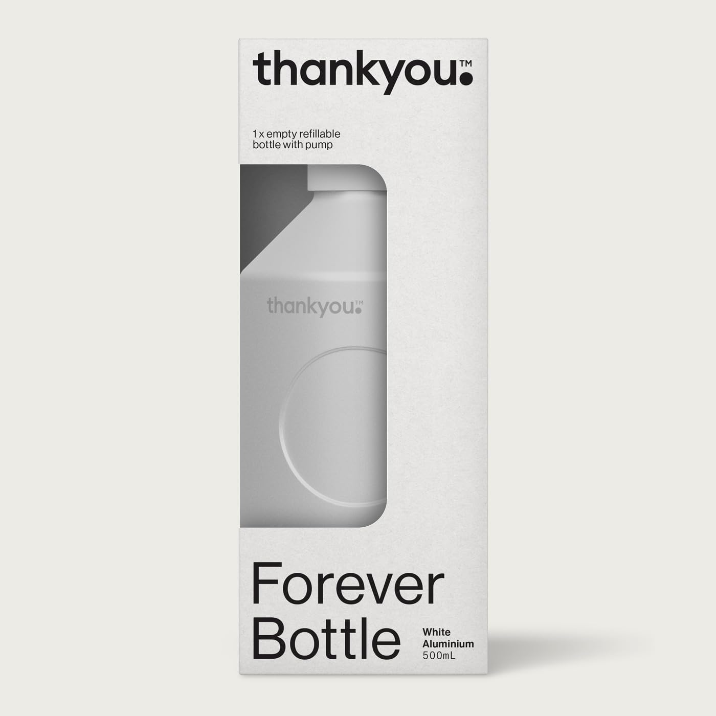 Thankyou Forever Bottle White Aluminium 500mL