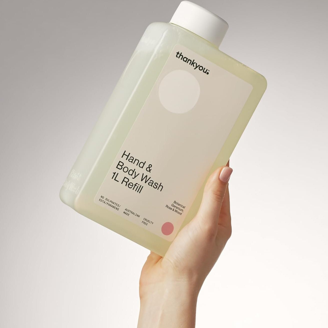 Thankyou Hand & Body Wash Botanical Geranium Rose & Wood Refill 1L