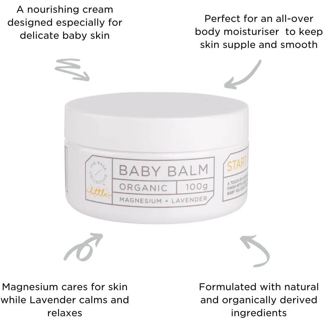 The Base Collective Little Organic Magnesium & Lavender Baby Balm 100g