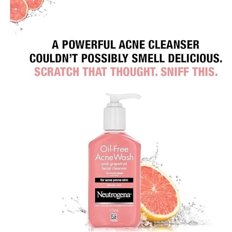 Neutrogena Oil Free Acne Wash Pink Grapefruit Facial Cleanser 175ml