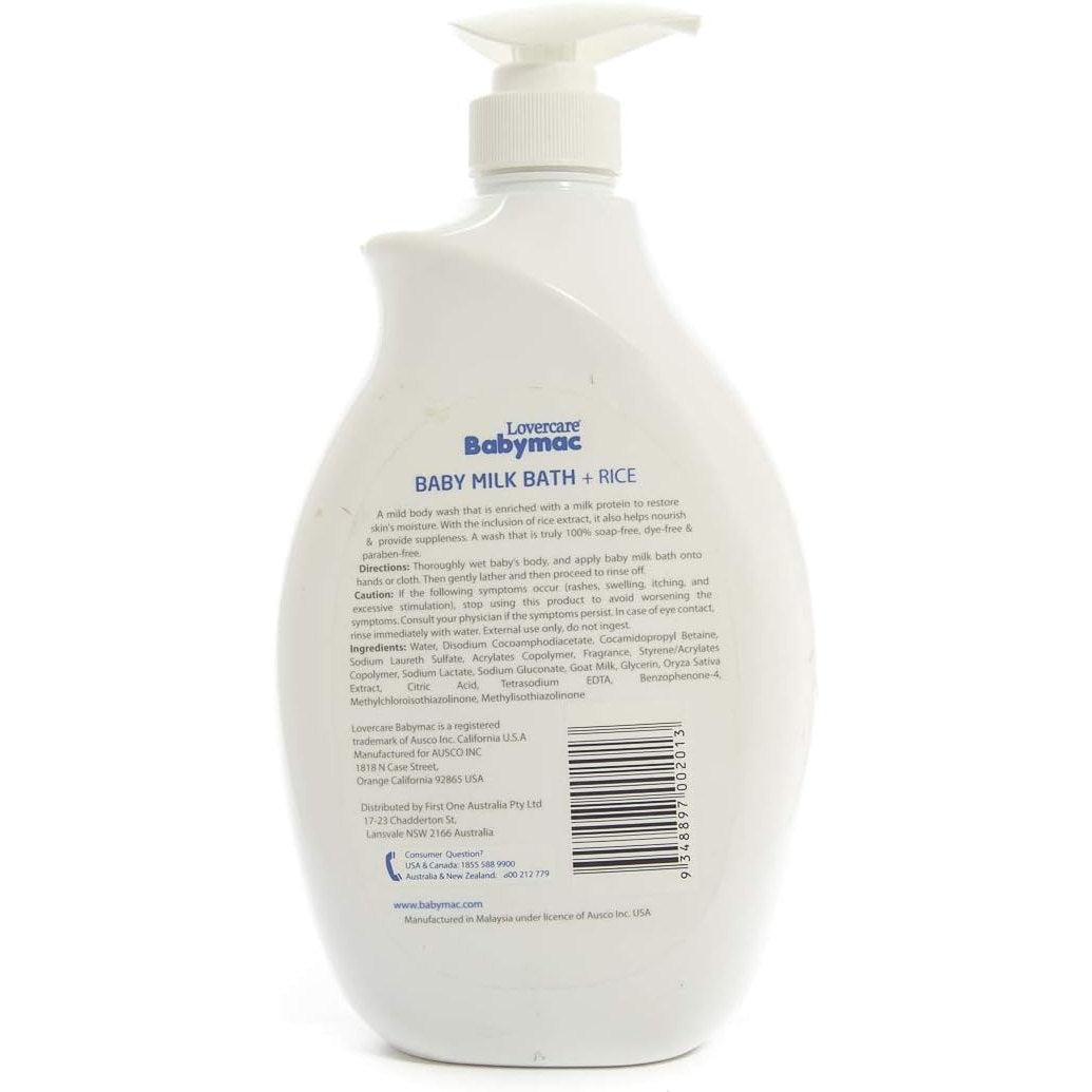 Lovercare Babymac Goat's Milk Baby Bath and Rice 1 L