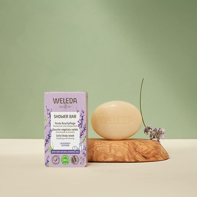 Weleda Organic Shower Bar (Solid Body Wash) Lavender + Vetiver 75g