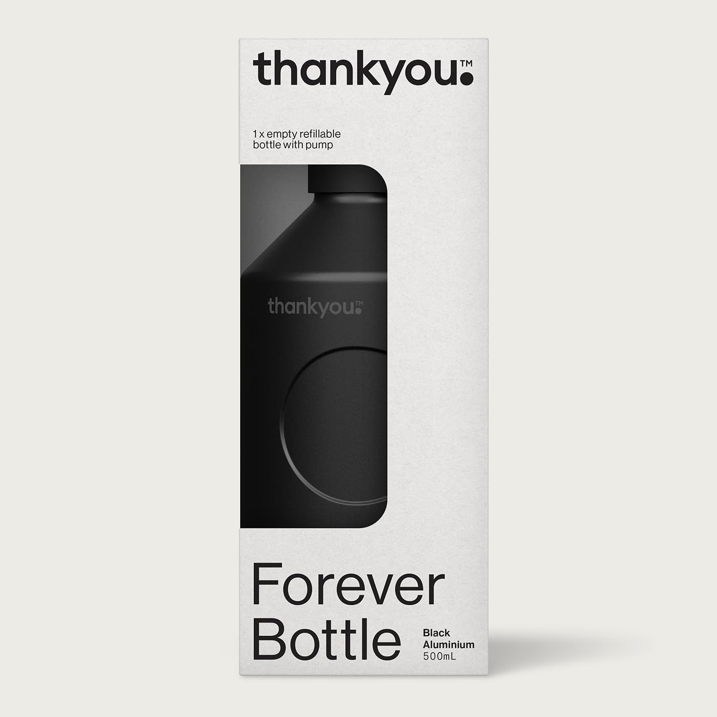 Thankyou Forever Bottle Black Aluminium 500mL