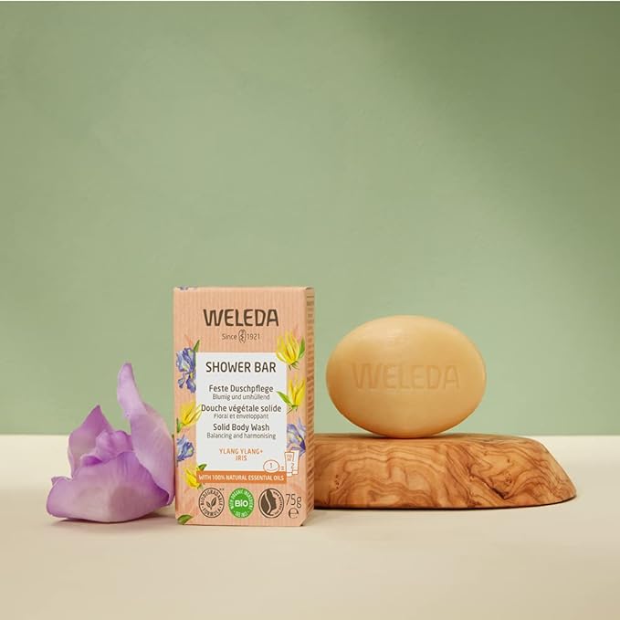 Weleda Organic Shower Bar (Solid Body Wash) Ylang Ylang + Iris 75g