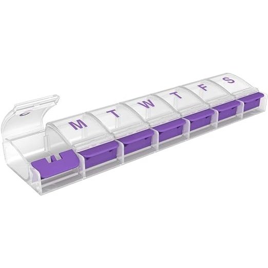 Ezy Dose Weekly 7-day Push Button Pill Organizer and Planner XL Arthritis Friendly