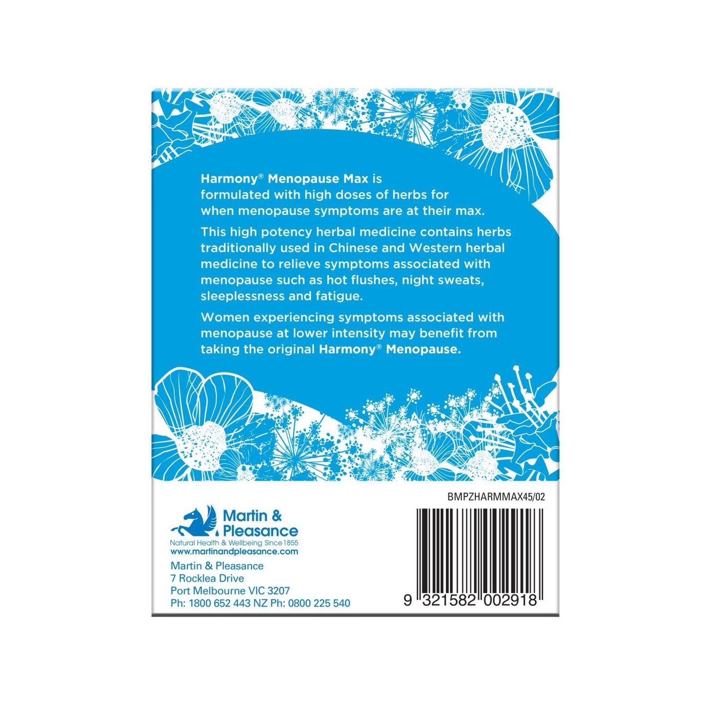 MARTIN & PLEASANCE Harmony Menopause Max 45Tabs