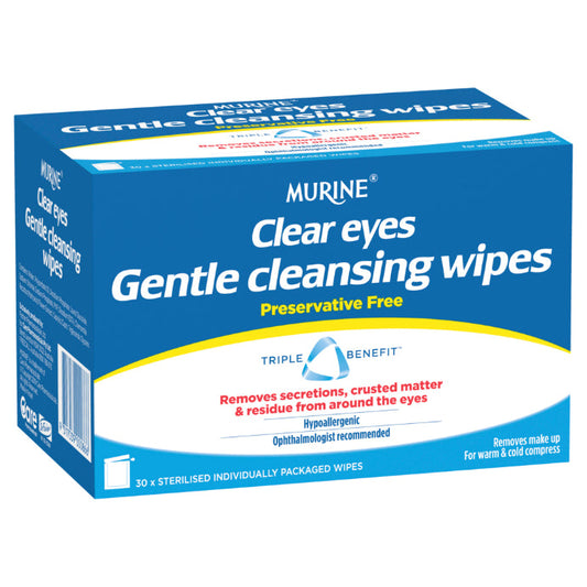 Murine Clear Eyes Gentle Cleansing Wipes 30 Pack