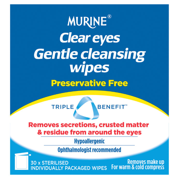 Murine Clear Eyes Gentle Cleansing Wipes 30 Pack