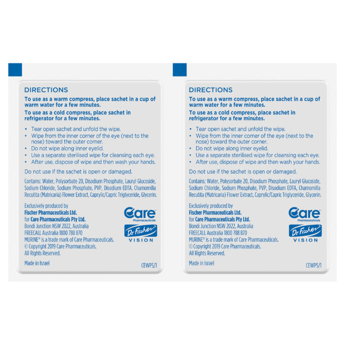 Murine Clear Eyes Gentle Cleansing Wipes 30 Pack