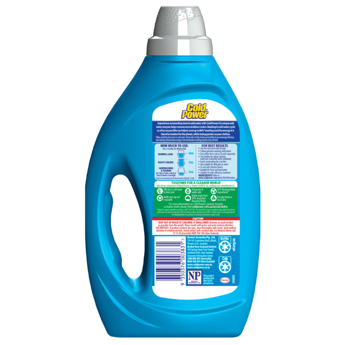 Cold Power Advanced Clean Cold Water Enzyme, Liquid Laundry Detergent, 1 Litre
