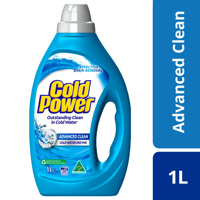 Cold Power Advanced Clean Cold Water Enzyme, Liquid Laundry Detergent, 1 Litre
