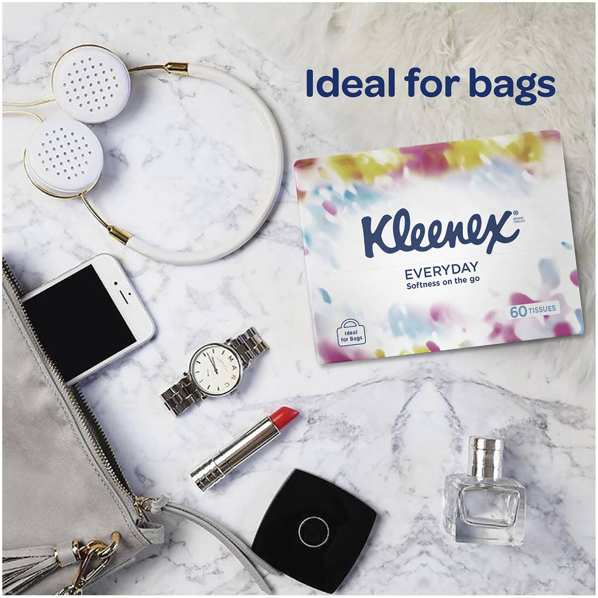 Kleenex Facial Tissue Soft Pack White 60 Pack