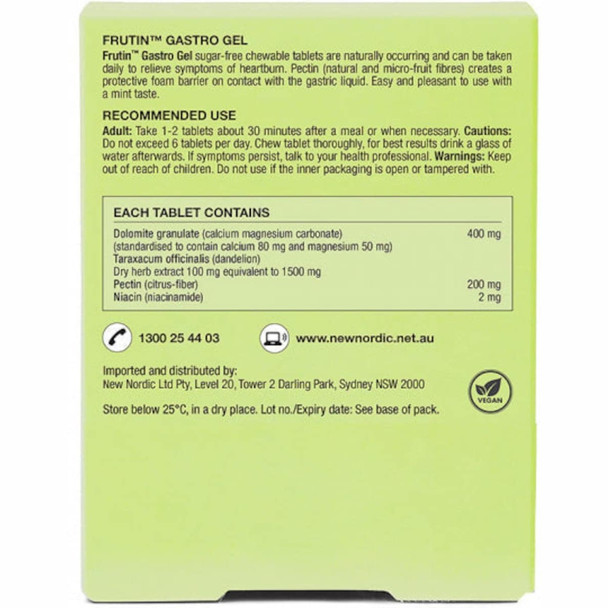 New Nordic Frutin Gastro Gel 60t