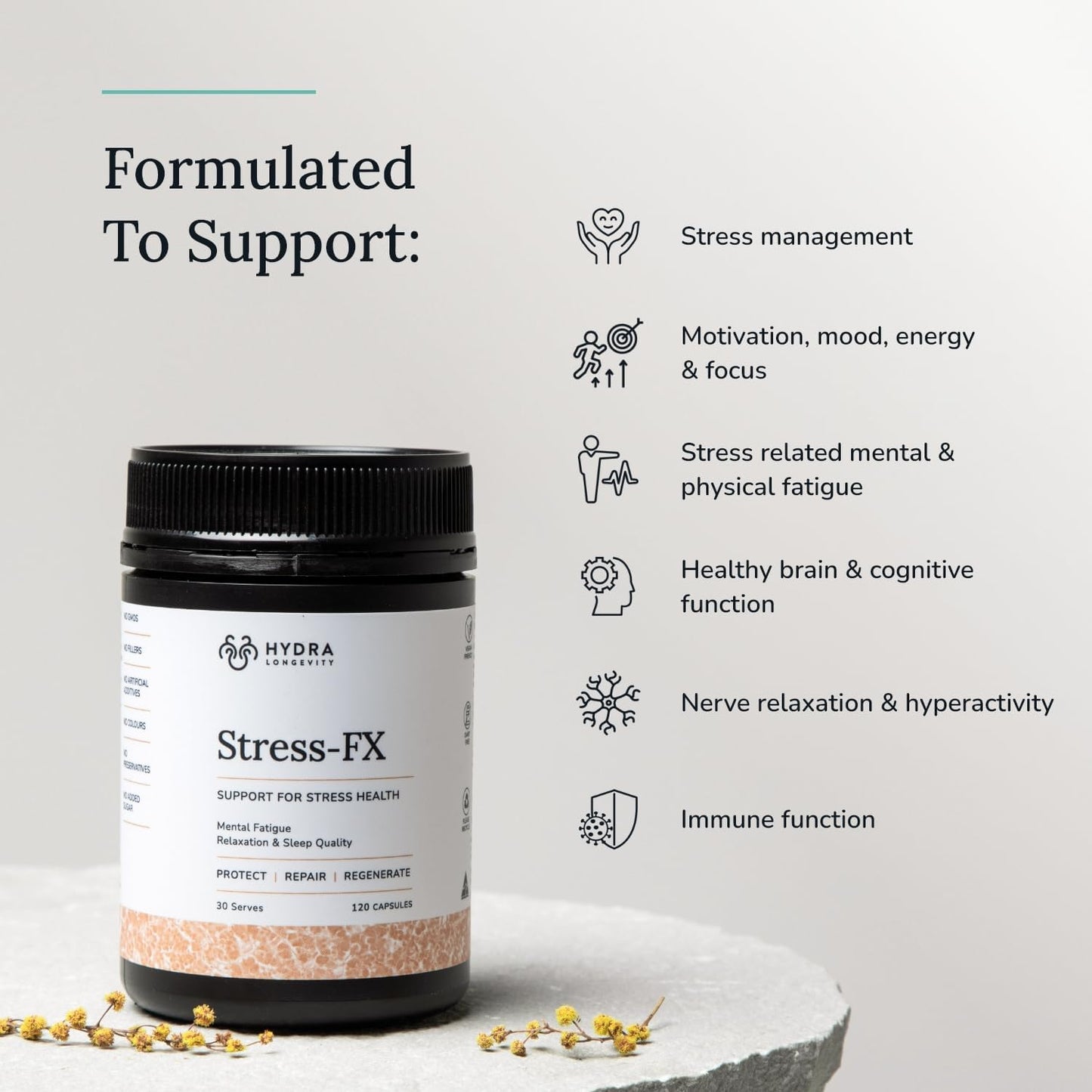 Hydra Longevity Stress-FX 120c