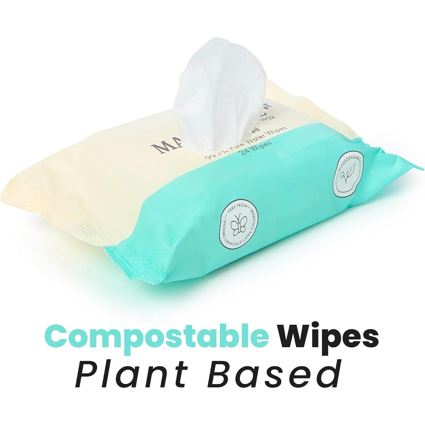 Marquise Plant Based 99.7% Pure Water Wipes Travel x 24 Pack