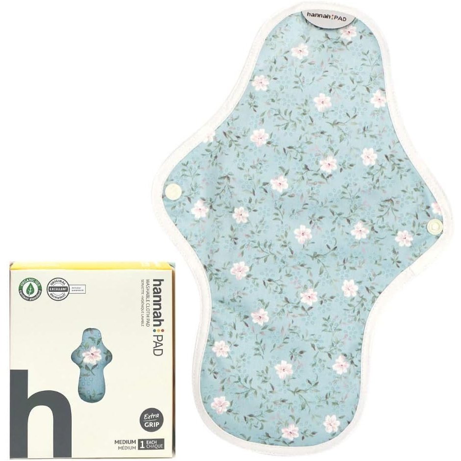 Hannah Pad Organic Cotton Reusable Cloth Pad Medium Extra Grip (Fabric supplied at random)