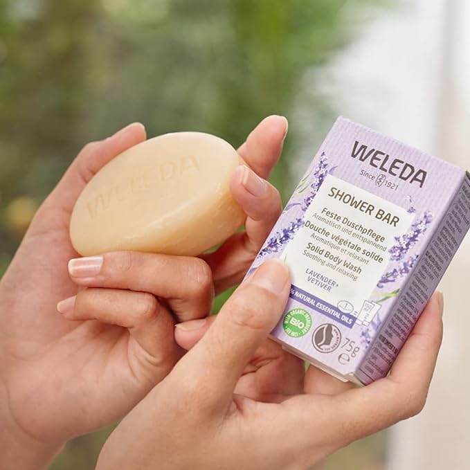 Weleda Organic Shower Bar (Solid Body Wash) Lavender + Vetiver 75g