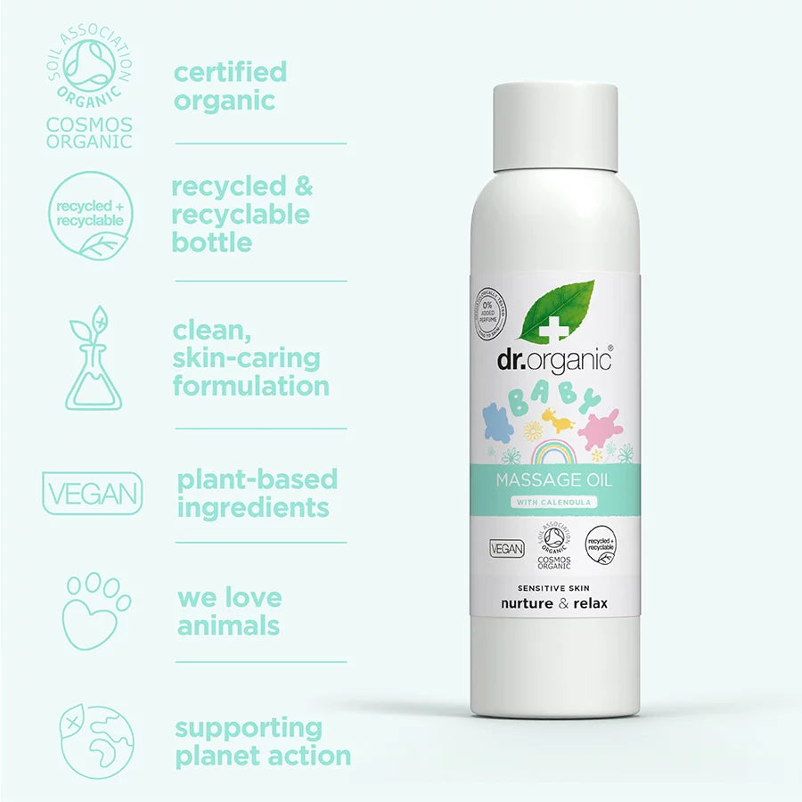 Dr Organic Baby Massage Oil With Calendula 150ml