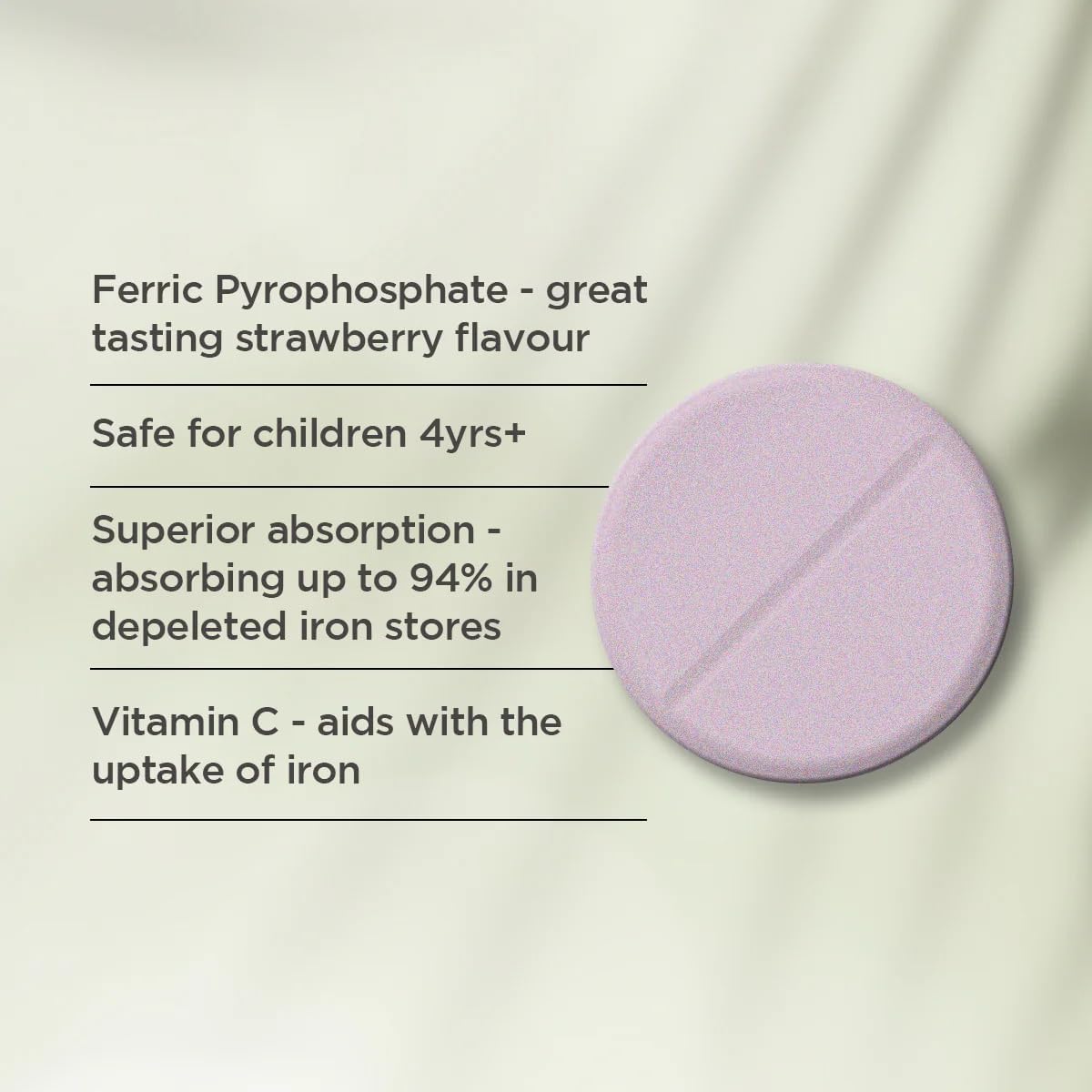 Vitaceuticals Ferrous + C Iron Supplement 30 Chewable Tablets
