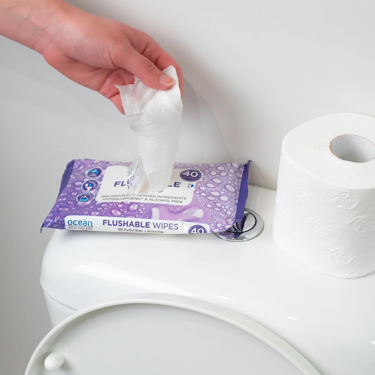 Ocean Healthcare Flushable Wipes 40 Pack
