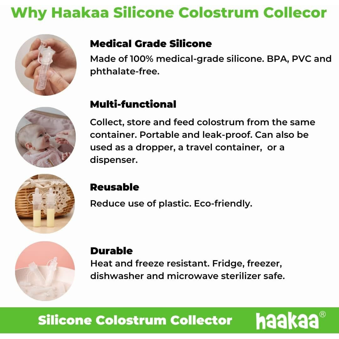 Haakaa Silicone Colostrum Collector Set Pre-sterilised 6 Pack