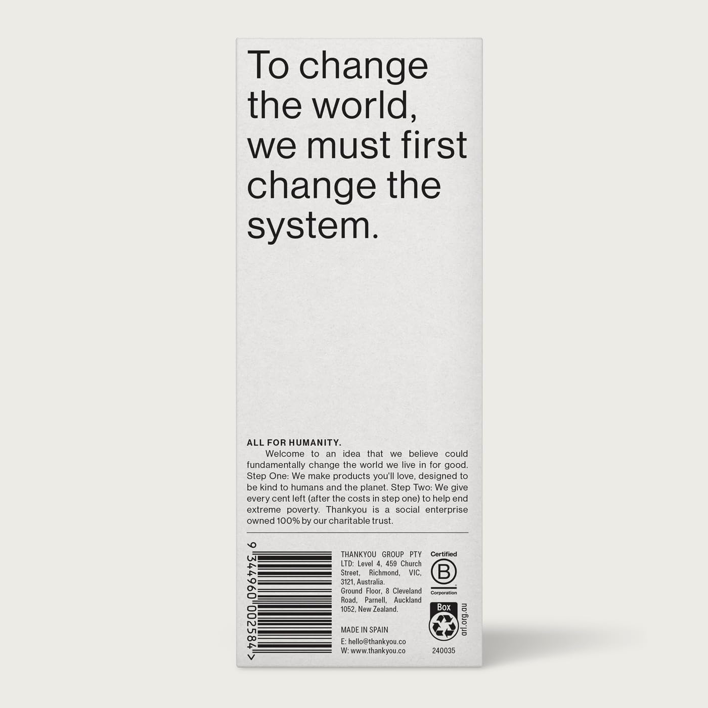 Thankyou Forever Bottle White Aluminium 500mL