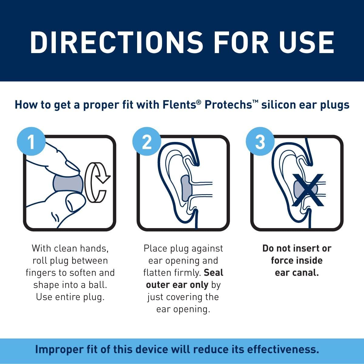 Flents C265 Soft Silicone Ear Plugs 6 Pairs