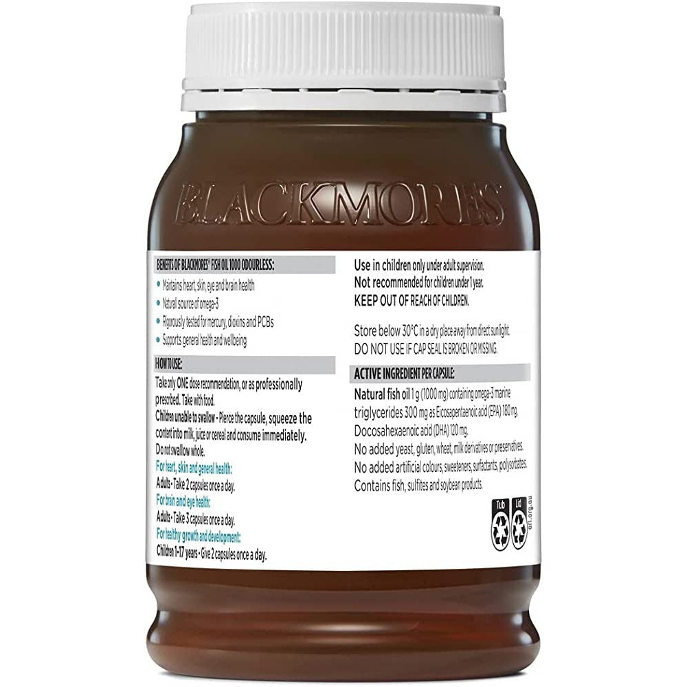 Blackmores Odourless Fish Oil 1000mg 400 Capsules