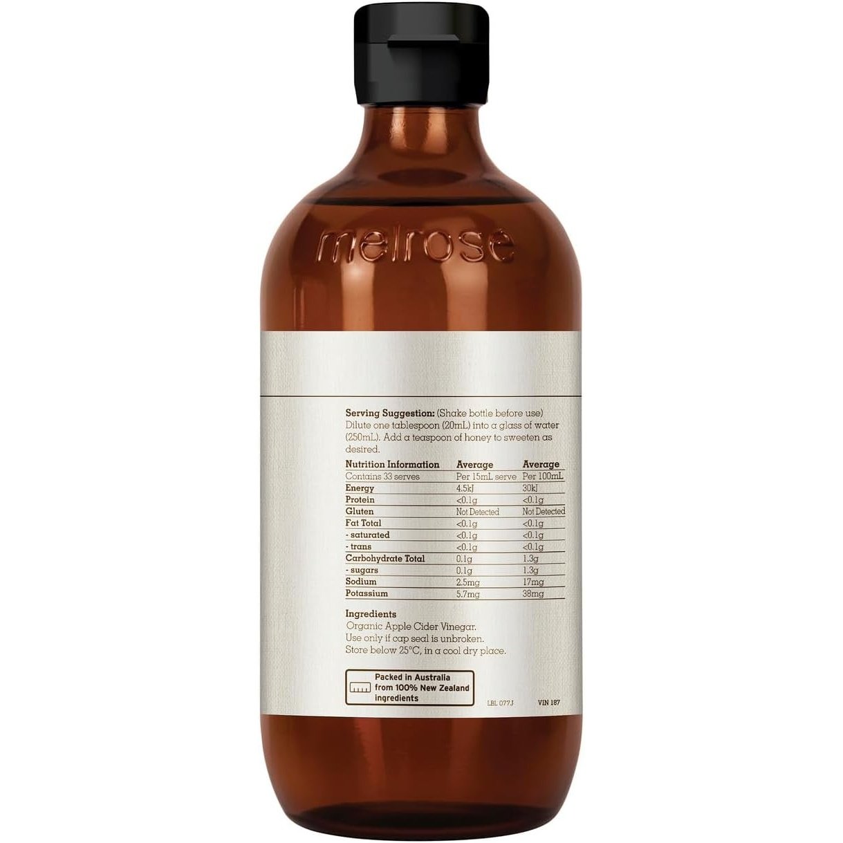 Melrose Organic Apple Cider Vinegar (contains the 'mother') 500ml