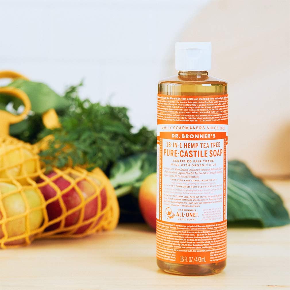 Dr. Bronner's Pure-Castile Soap Liquid (Hemp 18-in-1) Tea Tree 473ml