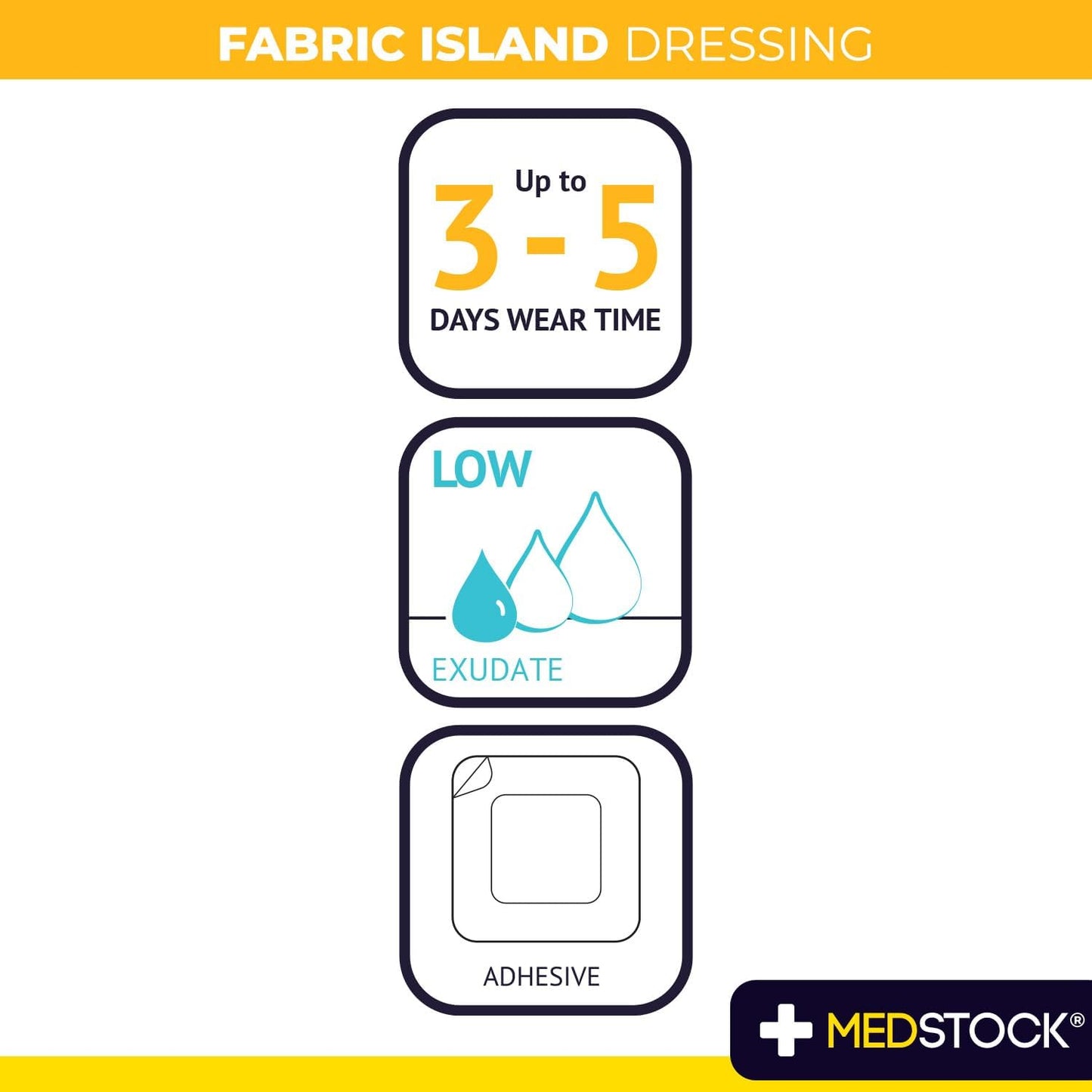 Medstock Fabric Island 7 cmx10 cm 5Pack