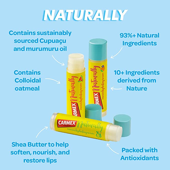 Carmex Lip Balm Naturally Hydrating Pear