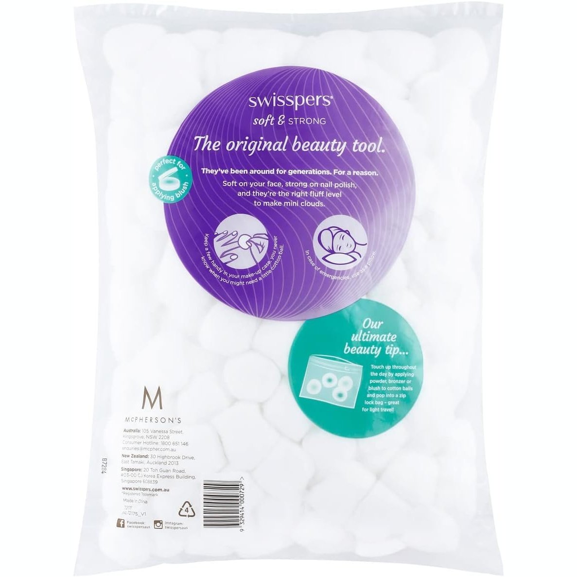 Swisspers Cotton Wool Balls 200 Pack