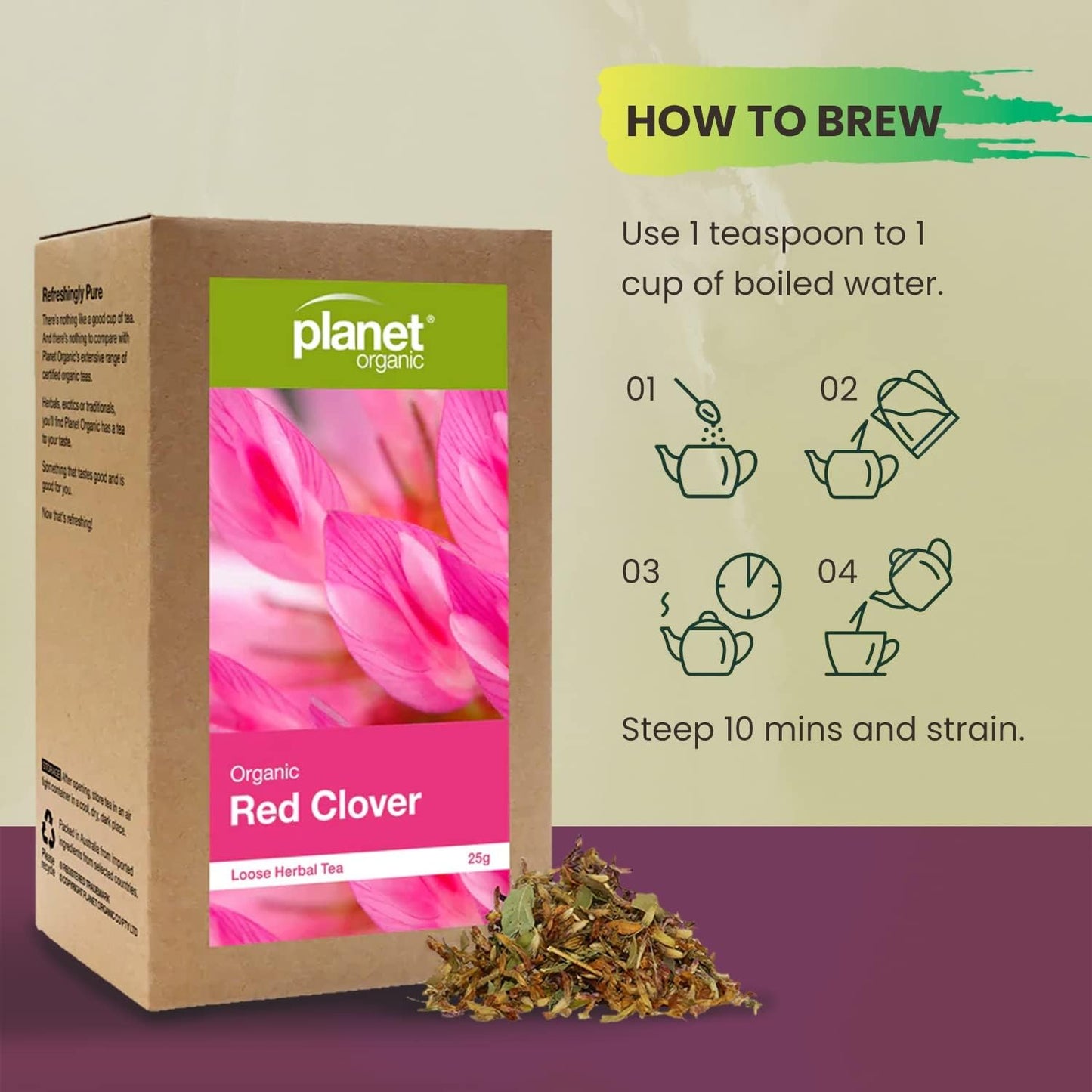 Planet Organic Organic Red Clover Loose Leaf Tea 25g