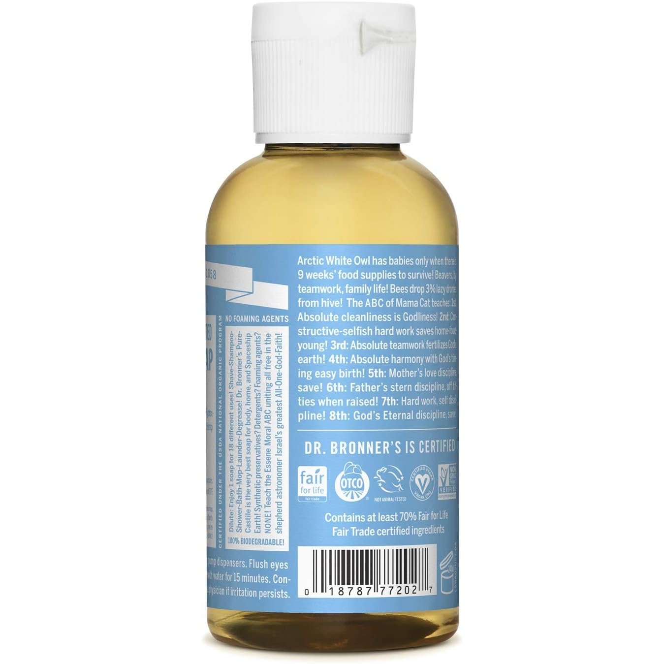 Dr. Bronner's Pure-Castile Soap Liquid (Hemp 18-in-1) Unscented (Baby) 59ml