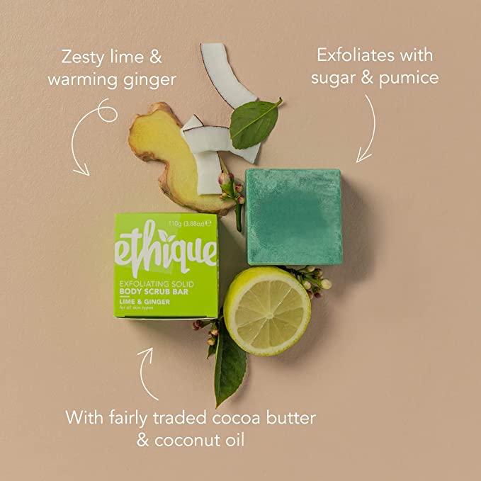 ETHIQUE Solid Body Polish Bar Lime & Ginger 110g