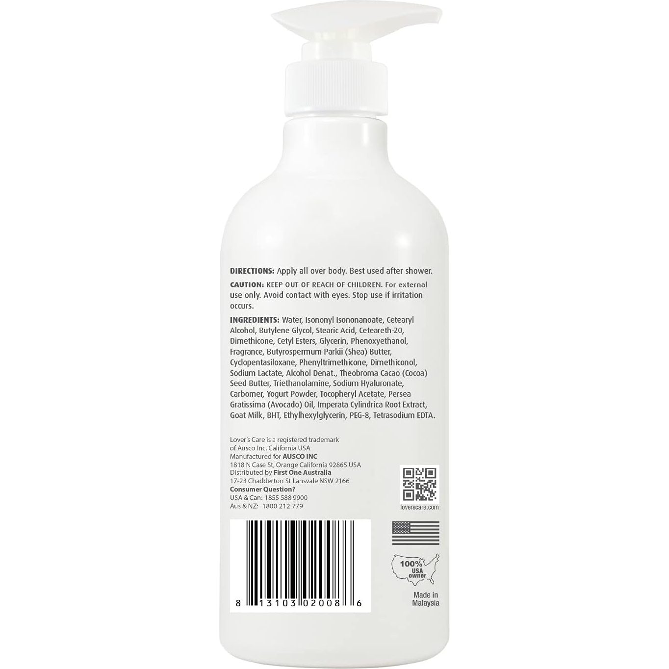 Lovercare Goat's Milk Avocado Body Lotion 800ml